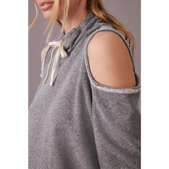 Anthropologie T.La Open-Shoulder Sweatshirt - XL - New - Picture 3 of 5